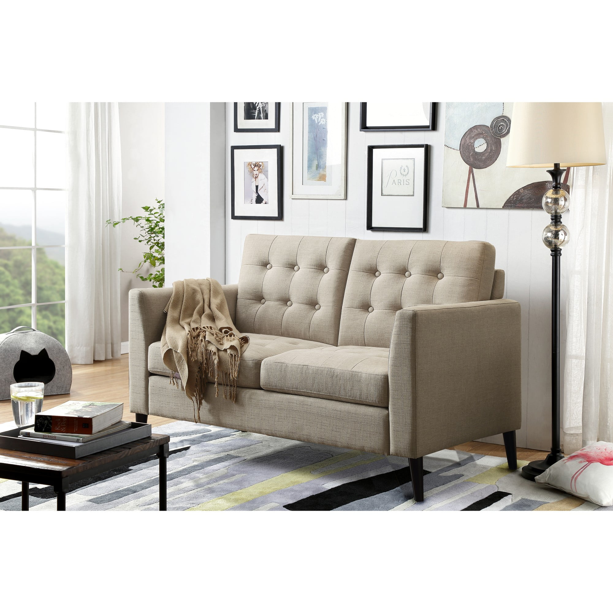 Gewnee 48-Inch Upholstered Loveseat Sofa