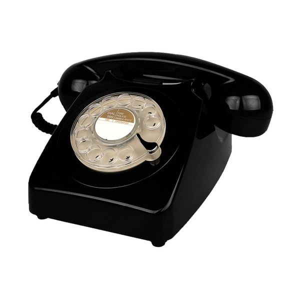 TelPal Corded Black Landline Phones for Home, Retro Old Fashion Home Phone with Rotary Dial Keypad, Antique Old Fashion Telephones Novelty Gift for Decoration