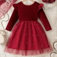thumbnail image 6 of TBWNWG Sparkling Star Gown Long Sleeve Party Dress For Girls Elegant Autumn Formal Wear Youth Gown,Size 5-6 Years, 6 of 9