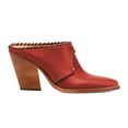 thumbnail image 2 of XYD Women Pointed Close Toe Slip-on Clog Mules Braided Trim Chunky Block Heel Slide Casual Dressy Shoes Size 7 Red, 2 of 4