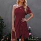 thumbnail image 5 of Vestido con volantes de un hombro para mujer, informal, con hombro inclinado, color sólido Fridja  qw2333, 5 of 9