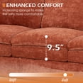 thumbnail image 6 of FamiTOP 69" Comfortable 2 Seater Sofa w/Thick Seat & Backrest Cushion, Chenille Modern Couch with Soft Pillows, Upholstered Loveseat Sofa w/Sturdy Frame for Bedroom, Office, Living Room, Orange, 6 of 7