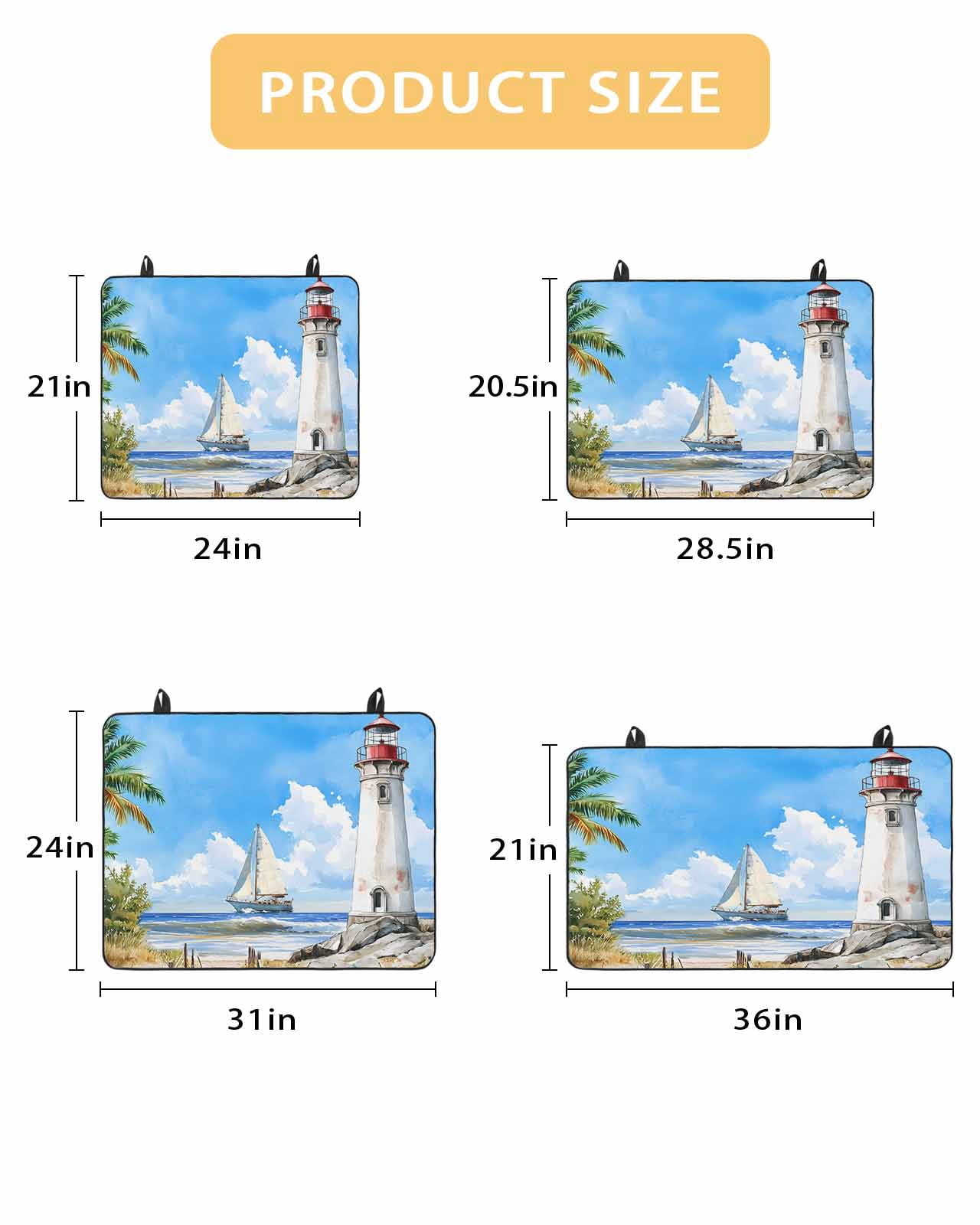 nqOlkjepod Large Induction Cooktop Protector Mat 36"x21", Summer Beach Stove Top Covers for Electric Stove, Retro Lighthouse Sailing Nautical Stove Burner Cover Mats, Glass Top Stove Cover