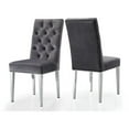 thumbnail image 1 of Meridian Furniture Juno 19.5"H Velvet Dining Chair in Gray (Set of 2), 1 of 6