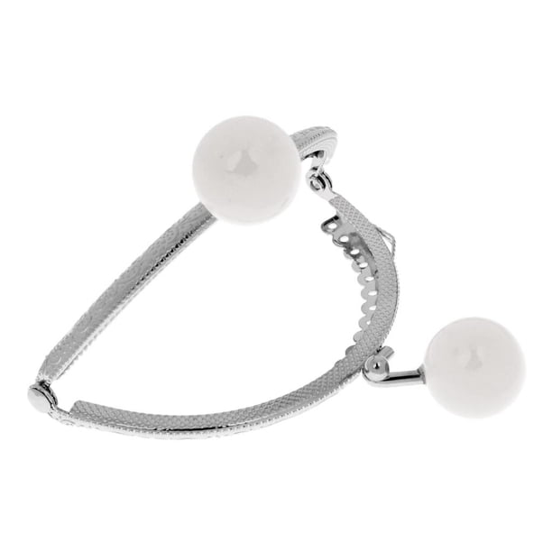 Marco de metal para bolso de mano, asa de mano, cierre de beso, cierre de arco, bricolaje, 8,5 cm Blanco