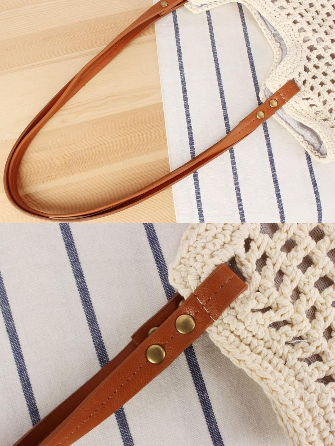 Zhengup Beach Tote Bag Women Summer Purse Crochet Handbag Cotton Knit Woven Shoulder Bag Soft Handmade Mesh Boho Travel Vacation