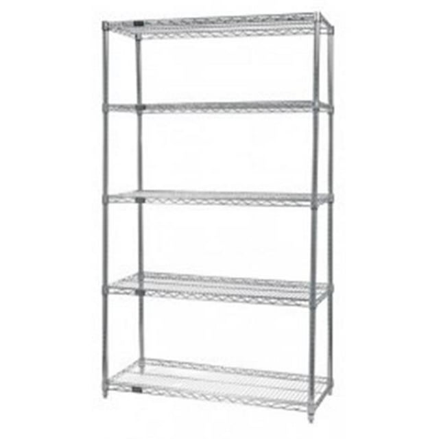 Stainless Steel Wire Shelving 5 Shelf Unit - 24 x 48 x 86 in.