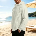 thumbnail image 5 of BiZtdJrK Men's UPF 50+ Sun Protection Hoodie with Pockets Long Sleeve UV Quick Dry Lightweight Hiking Tops Summer Fishing Shirts White L, 5 of 10