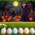 thumbnail image 6 of Spooky Design Halloween Banner Skeleton Pumpkin Decoration Haunted Graveyard Scene for Halloween Party Outdoor Indoor, 6 of 9