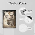 thumbnail image 6 of WFSposter White Tiger Canvas Wall Art Tiger Mother and Baby Lovely Cats Animal Picture Painting Large Animal Family Wall Decor Gallery Artwork for Bedroom Living Room Ready to Hang, 6 of 7
