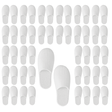 24 Pairs Spa Slippers Non-Slip Disposable Guests Slippers, Washable Hotel Slippers, House Slippers for Shoeless Home, Bathroom, Hotel, Spa, Travel