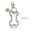 thumbnail image 4 of Llavero de coche con forma de estrella de cinco puntas y hueso de plata, pequeño, novedoso y con cierre de langosta, accesorio decorativo para bolso de estudiante., 4 of 5