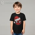 thumbnail image 2 of Boy's Marvel Christmas Spider-Man Santa Hat  Graphic Tee Black Large, 2 of 10