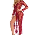 thumbnail image 3 of Conjunto de ropa interior sexy Traje de lencería de encaje Ropa sexy lavada a mano para adultos, Rojo vino, XL Inevent XX000040-26, 3 of 7