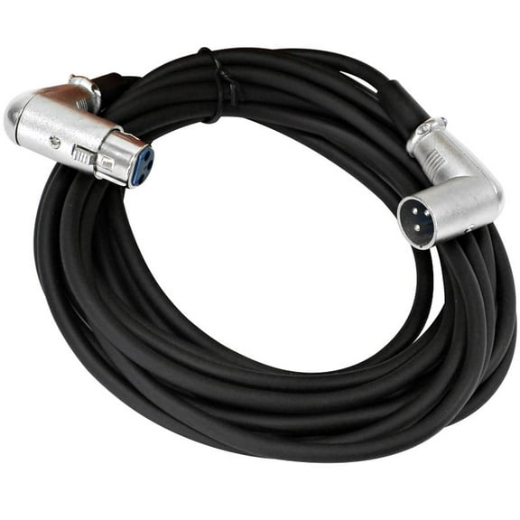 Seismic Audio  - 15' XLR Right Angle Microphone Cable - 15' Foot Mic Cord - NEW Black - SAXRA15