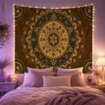 thumbnail image 2 of Intricate Mandala on Dark Brown Background, Calming Boho for Home Decor Enthusiasts, Bohemian Wall Art, Housewarming Gift Tapestry Wall Hanging for Bedroom and Living Room, 2 of 7