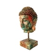 thumbnail image 4 of Estatua de cabeza de Buda, figura de Buda, adorno de resina, escultura coleccionable relajante Pintura al óleo ligera, 4 of 9