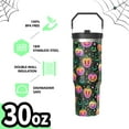 thumbnail image 3 of Pumpkin Halloween Gifts for Women Men, Horror Pumpkin Face Stainless Steel Insulated Travel Coffee Cup, 30 Oz Tumbler with Top Handle and Flip Straw, Star Holiday Birthday Water Bottle for Him Her, 3 of 6