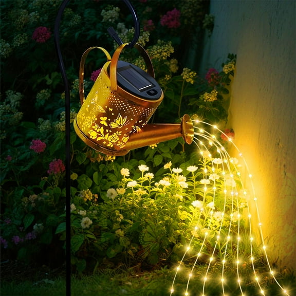 Syenll Solar Watering Can Lights, Outdoor Solar Garden Lights Butterfly Decor, Waterproof Hanging Walkway Lights for Patio Yard Pathway
