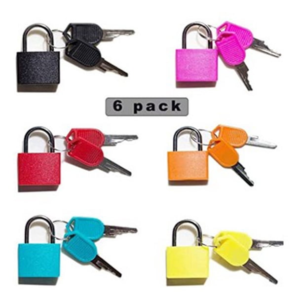 Lot De 10 Petits Cadenas à Clé Pour Bagages - Métal Et ABS - Multicolores