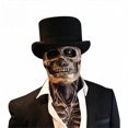 thumbnail image 1 of 3D Horror Skull Mask with Movable Jaw for Halloween Cosplay Party Latex Skeleton Helmet Decoration, 1 of 2