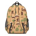 thumbnail image 3 of Bigfoot and Mountain Brown Pattern Backpack for School, Cute School Bag with Adjustable Shoulder Straps and Padded Back, 16.9"x12.6"x5.9", 3 of 5