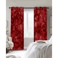thumbnail image 4 of Red Geometric Blackout Curtains for Bedroom Living Room Darkening Curtains 54 Inch Long Vintage Minimalism Abstract Aesthetic Short Curtain for Small Window Treatment Grommet Drapes 52"x54"x2, 4 of 9