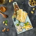 thumbnail image 5 of Floral Cutting Board, Ornaments Flowers Waves Pattern Curvy Leaves Swirls Graphic Design, Decorative Tempered Glass Cutting and Serving Board, Wine Bottle Shape, Orange Yellow Cream, by Ambesonne, 5 of 5