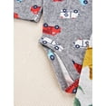 thumbnail image 5 of Emy Dola 2-Pack Infant Baby Boys Long-Sleeve Bodysuit 100% Cotton Toddler Boy's Dino Truck Prints Romper Onesies 0-24M, 5 of 9