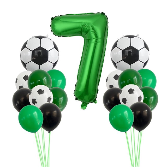 Juego de fútbol Digital verde, globo de película de aluminio, Fiesta Temática de la Copa del Mundo, decoración de cumpleaños, 12 Uds.,7