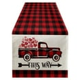 thumbnail image 2 of Table Runner Clearance! Buffalo Plaid Valentine Day Table Runner Anniversary Holiday Kitchen Dining Table Decoration for Home Party Indoor Valentines Day Decorations 1X Table Runner, 2 of 9