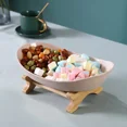thumbnail image 1 of 3 Tier Plate Holder Set Table Fruit Bowl Plates Kitchen with Floors Partitioned Candy Cake Trays Wooden Tableware Dishes 1 Tier Beige, 1 of 6