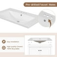 thumbnail image 5 of 30" Bathroom Vanity with Sink, Bathroom Storage Cabinet with Doors and Shelf, Modern Wood Cabinet Basin Vessel Sink Set, Solid Frame, Ceramic Sink (White with Sink), 5 of 10