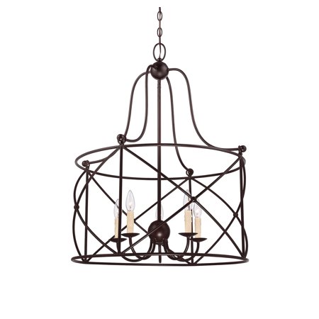

Pendants 5 Light With English Bronze Finished Candelabra Bulbs 26 inch 300 Watts