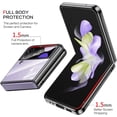 thumbnail image 3 of Compatible with Samsung Galaxy Z Flip4 Transparent Ultra Slim Thin Shockproof Protective Cell Phone Basic Case Anti-Yellowing Electroplating Shock-Absorbing Semi-Auto Cover with Hinge Protection-Black, 3 of 16