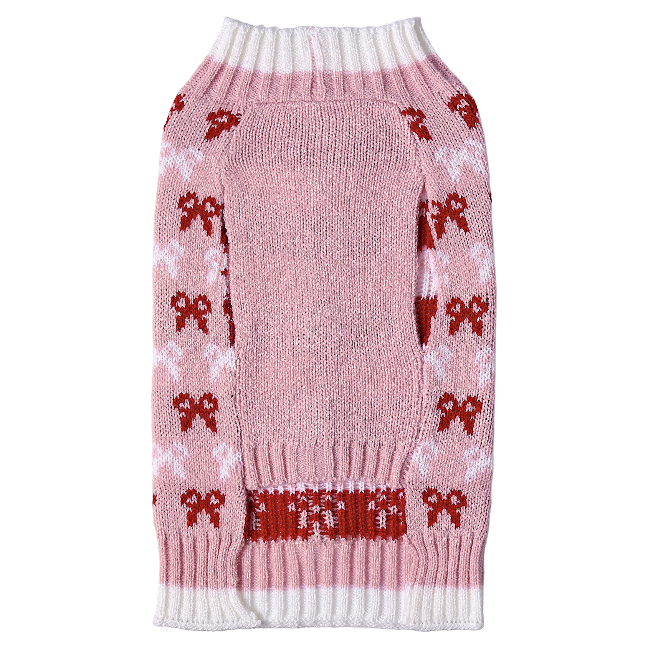 Vibrant Life Holiday Pet Sweater for Cats & Dogs, Boss Lady Bows, Pink, Extra Small