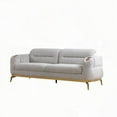 thumbnail image 5 of Modern Gray Sofa with Wood Frame and Gold Accents (Living Room), 5 of 9