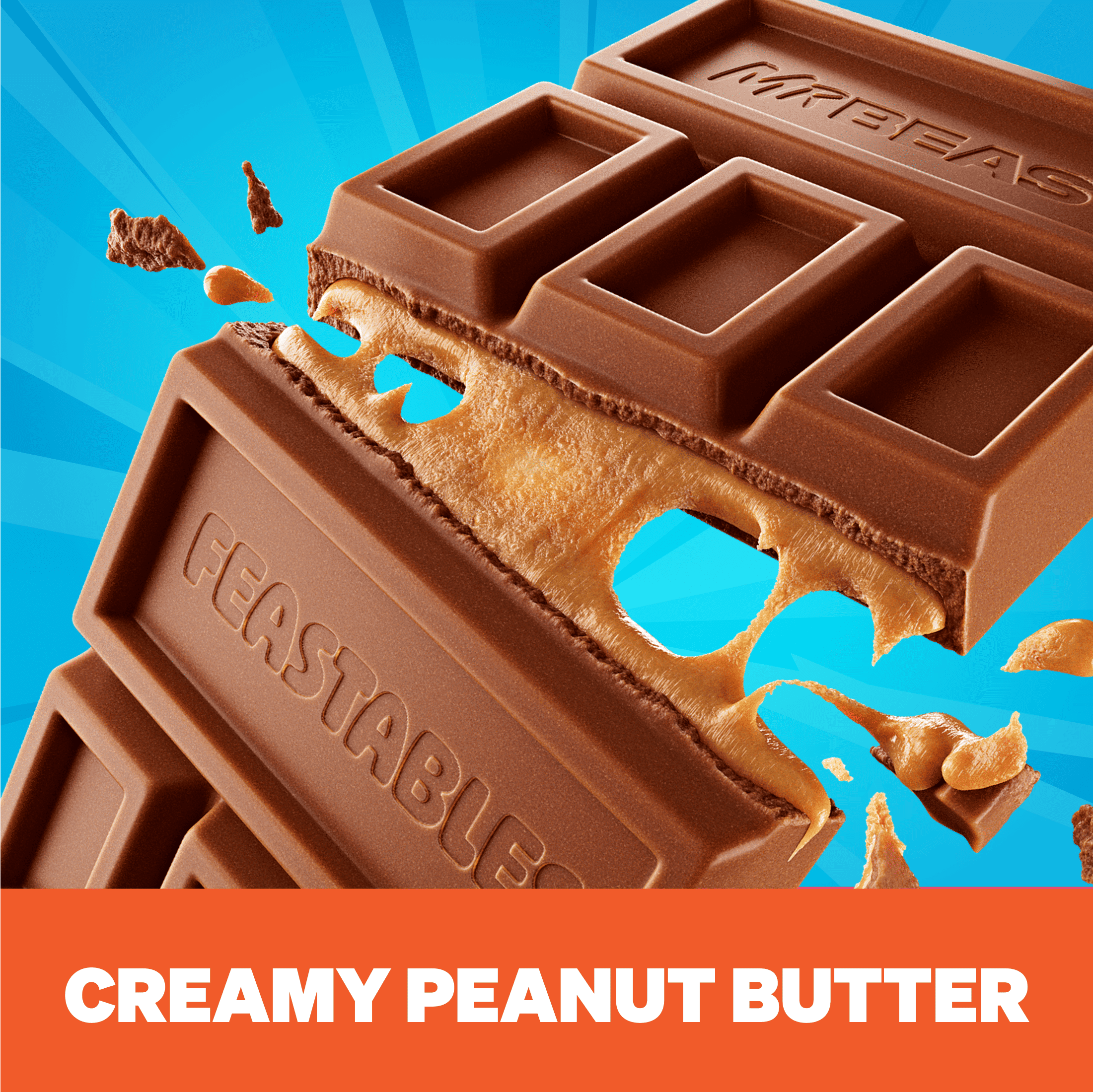 Feastables MrBeast Paquete Variado de Muestras de Barras de Chocolate con Leche 2.1 oz (60 G), 4 Unidades