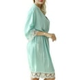 thumbnail image 4 of Coduop Women Satin Kimono Bath Robes Lace Trim Sleepsuit Bathrobe Nightdress,with Belt, 4 of 6