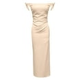 thumbnail image 5 of Women's Elegant Off Shoulder Bodycon Long Dress For Party Evening Gown Sexy Bandage Tight Midi Dress With Side Slit, 5 of 6