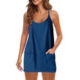 thumbnail image 2 of Ksrymi Women's Clothing Casual Workout Sleeveless Outfit Set, Spaghetti Strap Tank Top with Pockets, Solid Loose Shorts Tow Piece Set Two Piece Sets for Women, 2 of 7