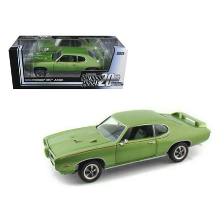 1969 Pontiac GTO Judge Green American Muscle 20th Anniversary Edition 1/18 Diecast Model Car by (Pontiac Gto Best Muscle Cars)