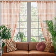 thumbnail image 3 of Deconovo Decorative Sheer Window Curtains for Living Room, Moroccan Style Pattern, 52 x 84 Inch, Orange, 2 Panels, 3 of 7