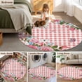 thumbnail image 5 of Round Rug 3.3Ft Washable Non-Slip, Pink Spring Floral Circle Area Rugs for Living Room Bedroom, Watercolor Flowers Butterfly Checkered Indoor Floor Mats Carpet Runner for Home Decor Aesthetic, 5 of 8