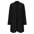 thumbnail image 6 of Womens Sparkly Sequin Bead Cardigan Sheer Mesh Long 3/4 Sleeve Open Front Shrug Bolero Jacket Lightweight Dressy Party Glitter Clubwear Tops,Black,M, 6 of 9