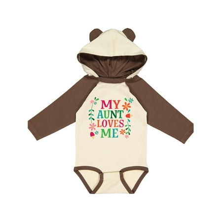 

Inktastic My Aunt Loves Me Niece Gift Baby Boy or Baby Girl Long Sleeve Bodysuit