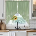 thumbnail image 6 of Sage Green Wildflowers Swag Valances for Windows 2 Pack, Kitchen Window Curtains 36 Inch Length, Modern Floral Butterfly Plant Privacy Swag Curtains for Living Room/Bathroom with Rod Pocket 36"x36", 6 of 8