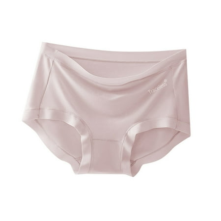 GHSOHS Womens Underwear Thongs Women Seamless Underwear Women s Panties Women s No Show Soft Panties Underwear Seamless Mid Waist Breathable Solid Triangle Shorts Underpants Hipster Panty Purple  M