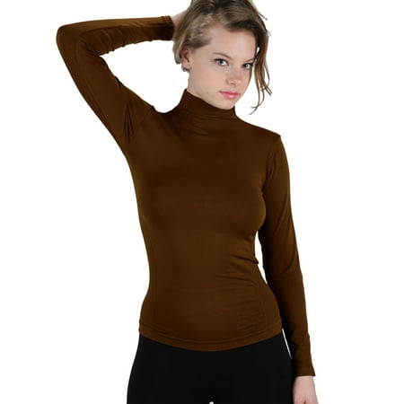Download EK TANCO - Women Stretch Long Sleeve Mock neck Turtleneck ...