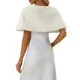 thumbnail image 3 of INSPIRE CHIC Women's Elegant Faux Fur Shawl Bridal Wedding Party Wrap Stole Shrug XS White, 3 of 6